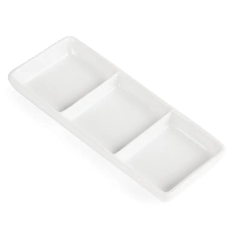 Plat 3 compartiments Olympia Whiteware C336 en porcelaine blanche Plat 3 compartiments Olympia Whiteware C336 en porcelaine blanche