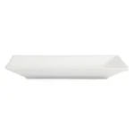 Plats rectangulaires de service Olympia 200 x 130 mm en porcelaine blanche, lot de 6