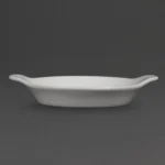 Plats ronds à oreilles Olympia Whiteware 170 x 140 mm en porcelaine blanche, lot de 6