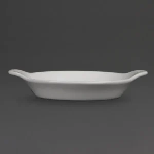 Plats ronds à oreilles Olympia Whiteware 170 x 140 mm en porcelaine blanche, lot de 6