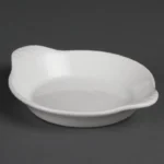 Plats ronds à oreilles Olympia Whiteware 170 x 140 mm en porcelaine blanche, lot de 6