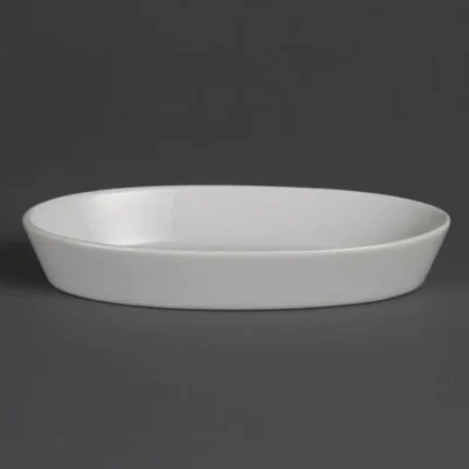 Plats à sole ovales Olympia Whiteware 195 x 110 mm en porcelaine blanche, lot de 6