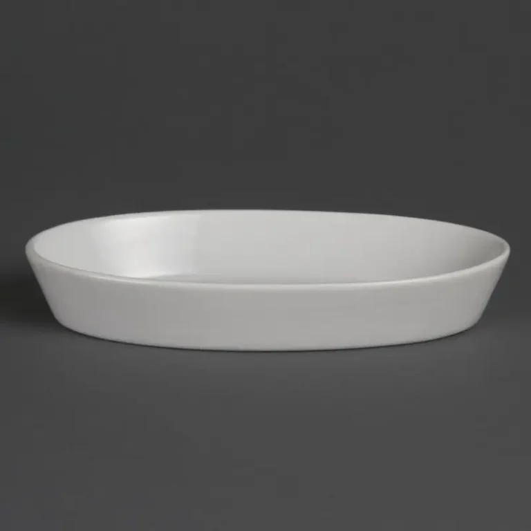 Plats à sole ovales Olympia Whiteware 195 x 110 mm en porcelaine blanche, lot de 6