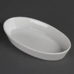 Plats à sole ovales Olympia Whiteware 195 x 110 mm en porcelaine blanche, lot de 6