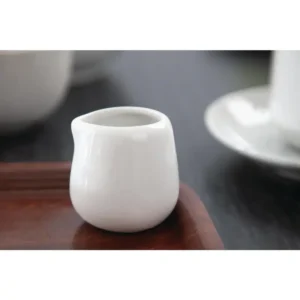 Pots à lait et crème Olympia 43 ml en porcelaine blanche, lot de 12