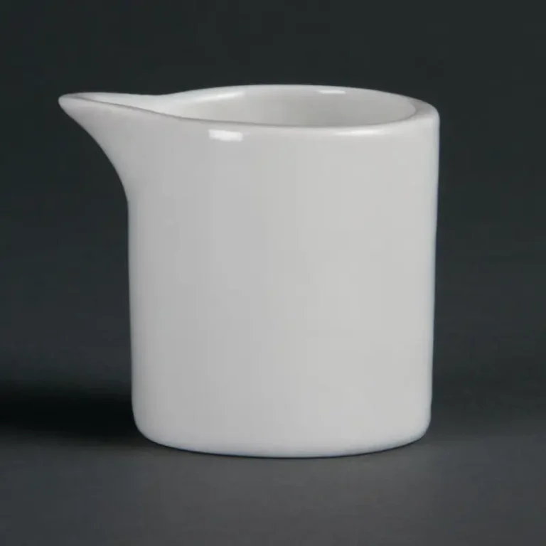 Pots à lait et crème Olympia Whiteware 57 ml en porcelaine blanche à bords droits, lot de 6