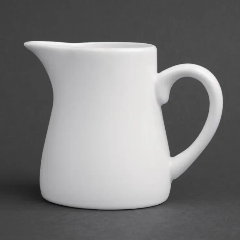 Pots à lait blancs Olympia 170 ml en porcelaine avec bec verseur, lot de 6