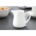 Pots à lait blancs Olympia 170 ml en porcelaine avec bec verseur, lot de 6
