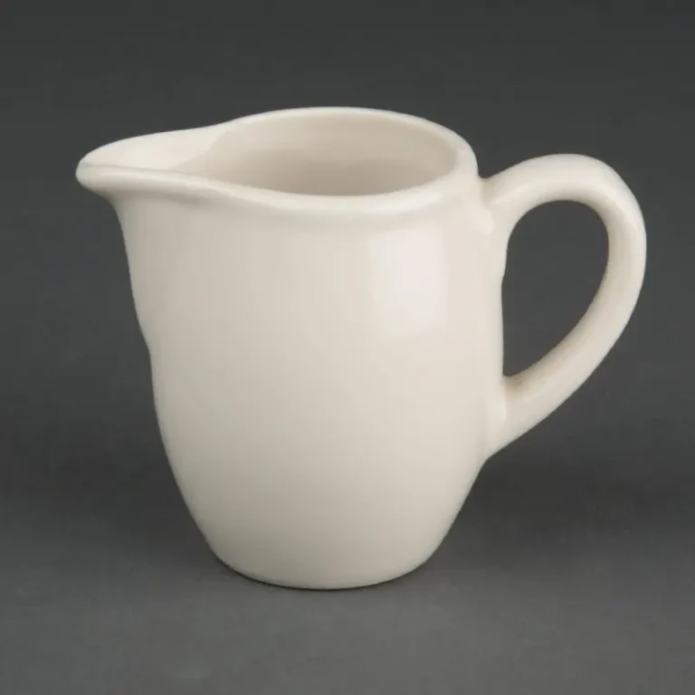 Pots à lait Olympia Ivory U143 de 90 ml en grès vitrifié ivoire