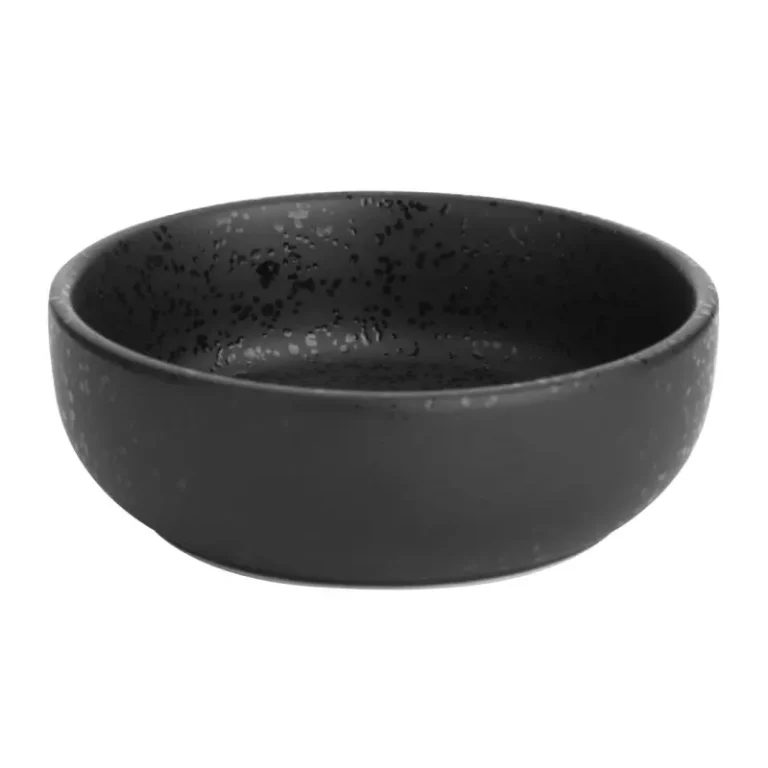 Pots à sauce Olympia Fusion 85 ml en grès gris anthracite à émail réactif, lot de 12