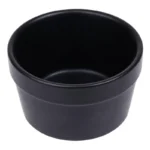 Ramequins noirs Olympia Mediterranean 77 mm en grès noir mat, lot de 6