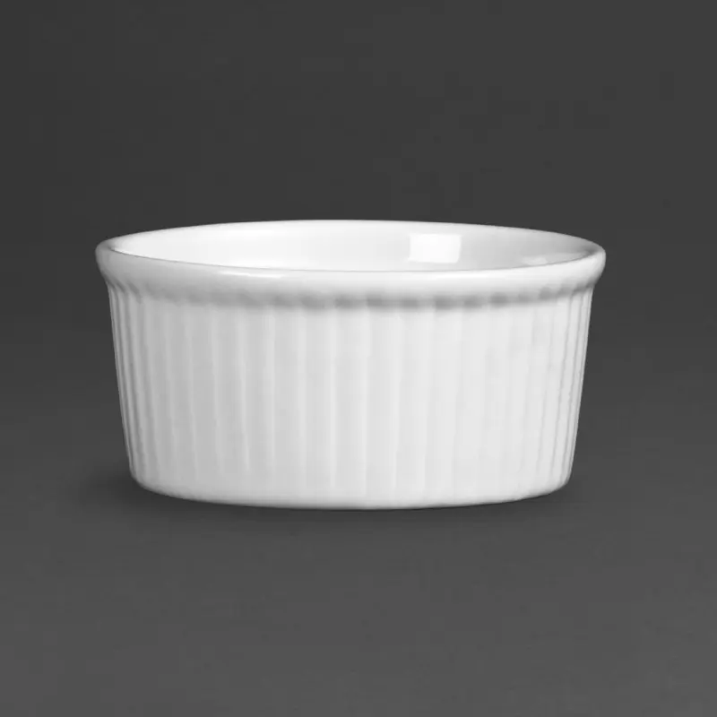 Ramequins Olympia Whiteware W414 de 90 ml en porcelaine vitrifiée Ramequins Olympia Whiteware W414 de 90 ml en porcelaine vitrifiée