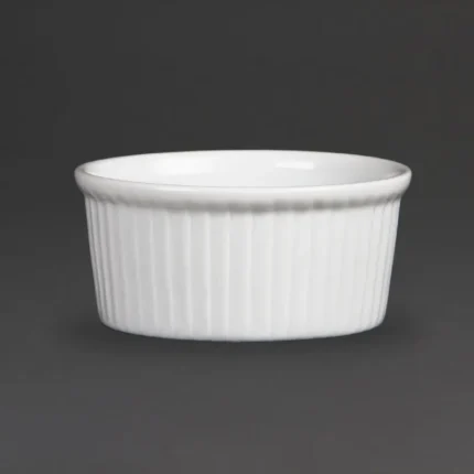 Ramequins Olympia Whiteware W432 de 115 ml en porcelaine vitrifiée