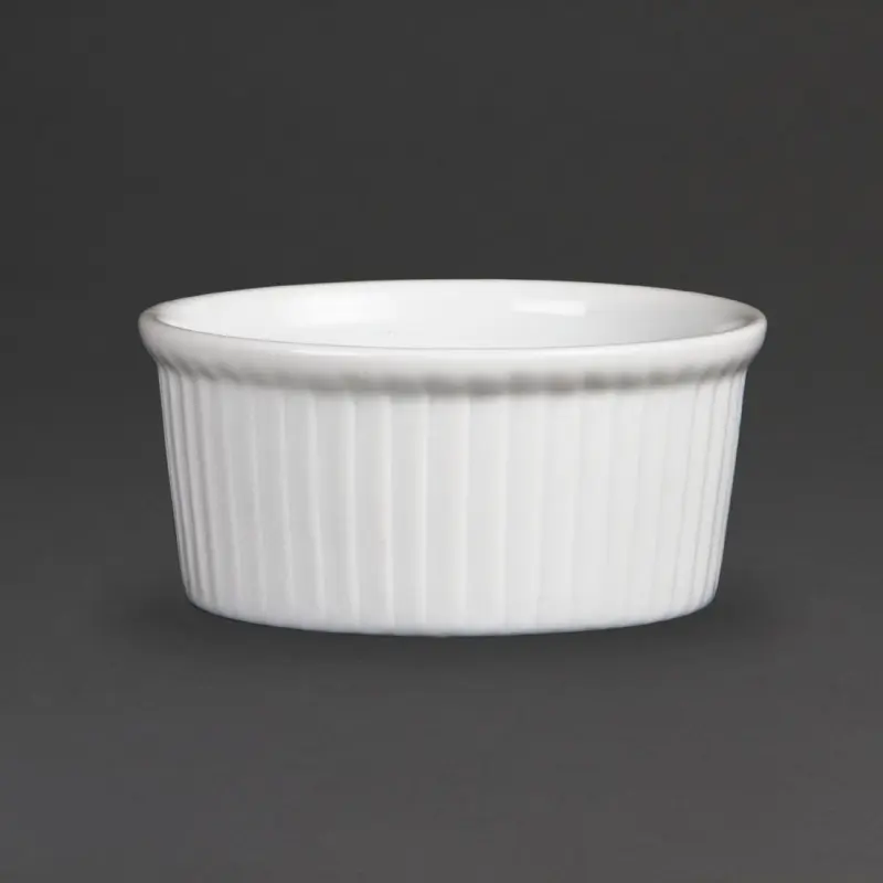 Ramequins Olympia Whiteware W432 de 115 ml en porcelaine vitrifiée Ramequins Olympia Whiteware W432 de 115 ml en porcelaine vitrifiée