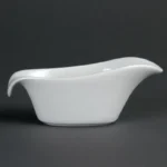 Saucières Olympia Whiteware 85 ml en porcelaine blanche vitrifiée, lot de 6