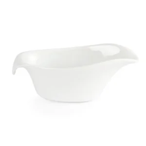 Saucières Olympia Whiteware 85 ml en porcelaine blanche vitrifiée, lot de 6
