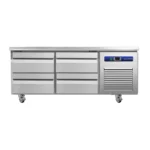 Soubassement réfrigéré positif CUISTANCE en inox, 171 L, format GN 1/1, sur roues