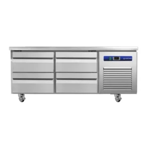 Soubassement réfrigéré positif CUISTANCE en inox, 171 L, format GN 1/1, sur roues