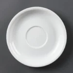 Soucoupes à cappuccino Olympia Whiteware 160 mm en porcelaine blanche vitrifiée, lot de 12