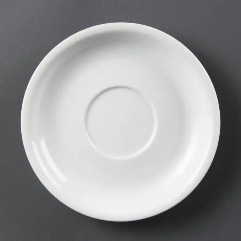 Soucoupes à cappuccino Olympia Whiteware 160 mm en porcelaine blanche vitrifiée, lot de 12