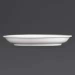 Soucoupes à cappuccino Olympia Whiteware 160 mm en porcelaine blanche vitrifiée, lot de 12
