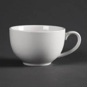 Tasses élégantes Olympia Whiteware 230 ml en porcelaine blanche vitrifiée, lot de 12