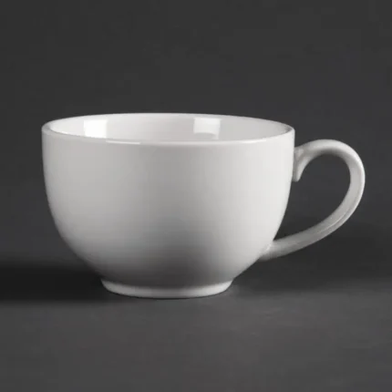 Tasses élégantes Olympia Whiteware 230 ml en porcelaine blanche vitrifiée, lot de 12
