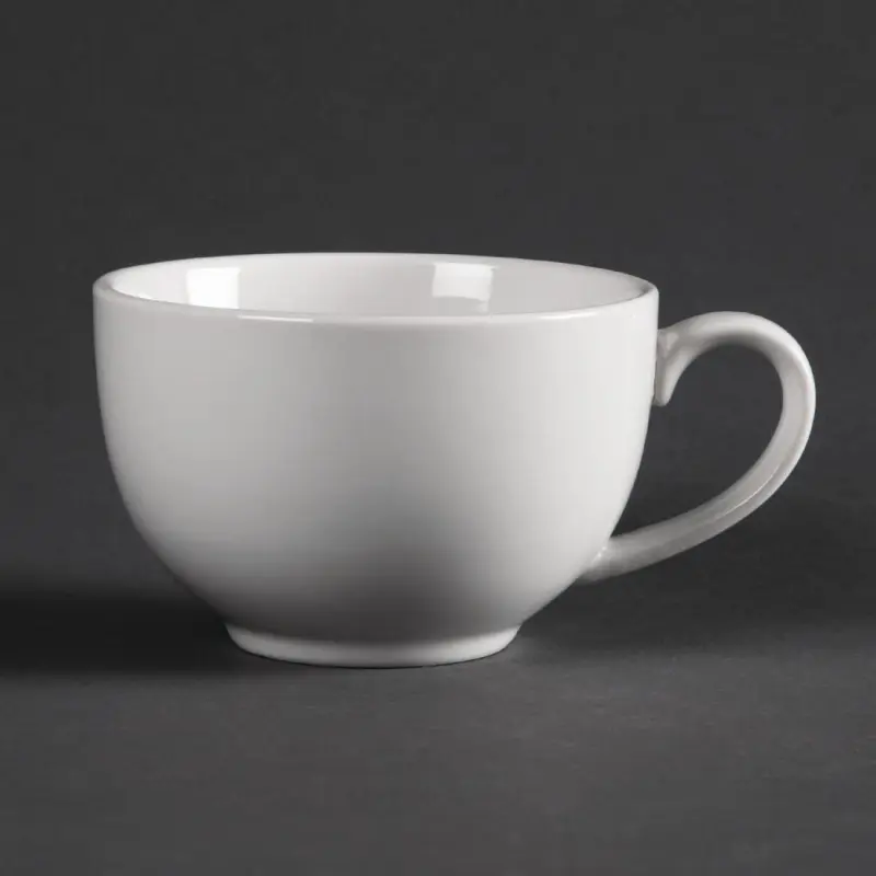 Tasses élégantes Olympia Whiteware 230 ml en porcelaine blanche vitrifiée, lot de 12 Tasses élégantes Olympia Whiteware 230 ml en porcelaine blanche vitrifiée, lot de 12