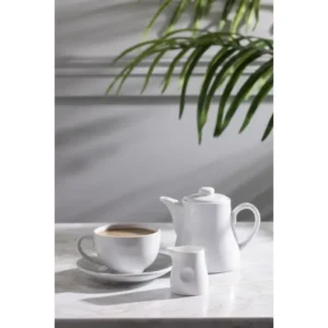 Tasses élégantes Olympia Whiteware 230 ml en porcelaine blanche vitrifiée, lot de 12