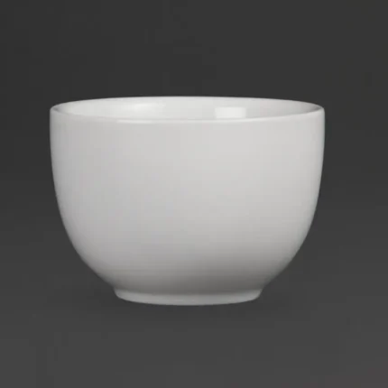 Tasses à thé chinoises Olympia 110 ml en porcelaine blanche sans anse, lot de 12
