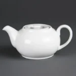 Théières blanches Olympia 426 ml en porcelaine vitrifiée, lot de 4