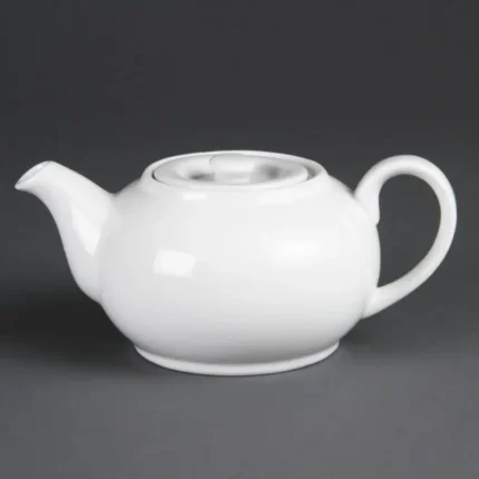 Théières blanches Olympia 426 ml en porcelaine vitrifiée, lot de 4