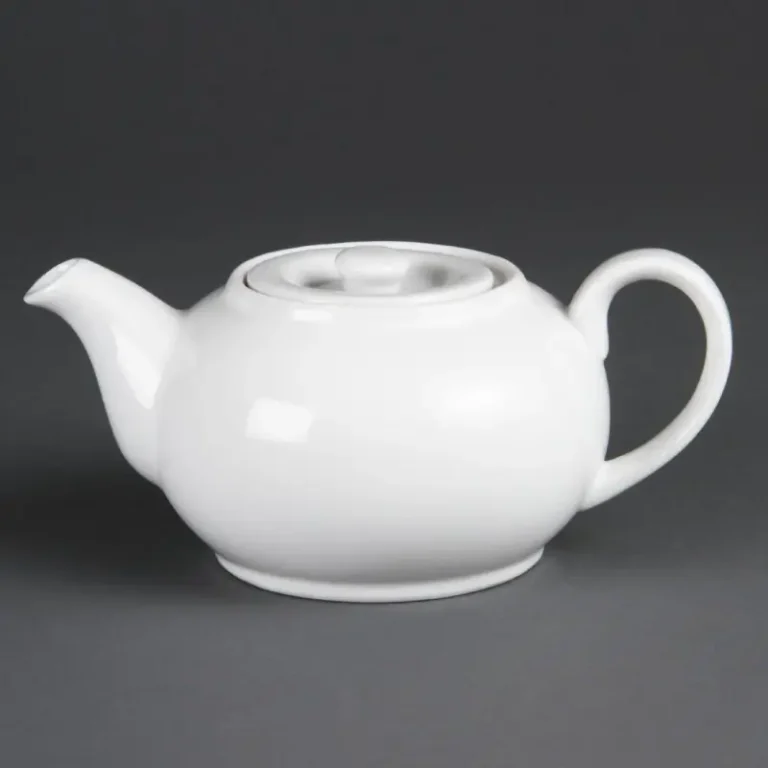 Théières blanches Olympia 426 ml en porcelaine vitrifiée, lot de 4