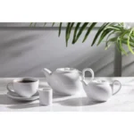 Théières blanches Olympia 426 ml en porcelaine vitrifiée, lot de 4