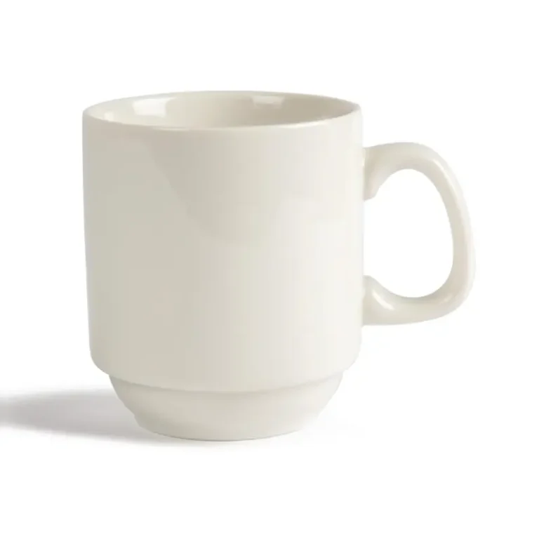 Tasses Olympia Ivory en porcelaine vitrifiée ivoire