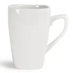 Tasses carrées Olympia Whiteware en porcelaine vitrifiée