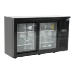 Arrière-bar réfrigéré Polar Série U 350L noir portes coulissantes