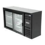 Arrière-bar réfrigéré Polar Série U 350L noir portes coulissantes