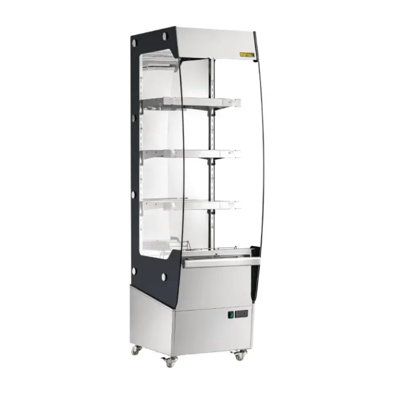 Vitrine libre-service chauffante Buffalo 220 L façade ouverte