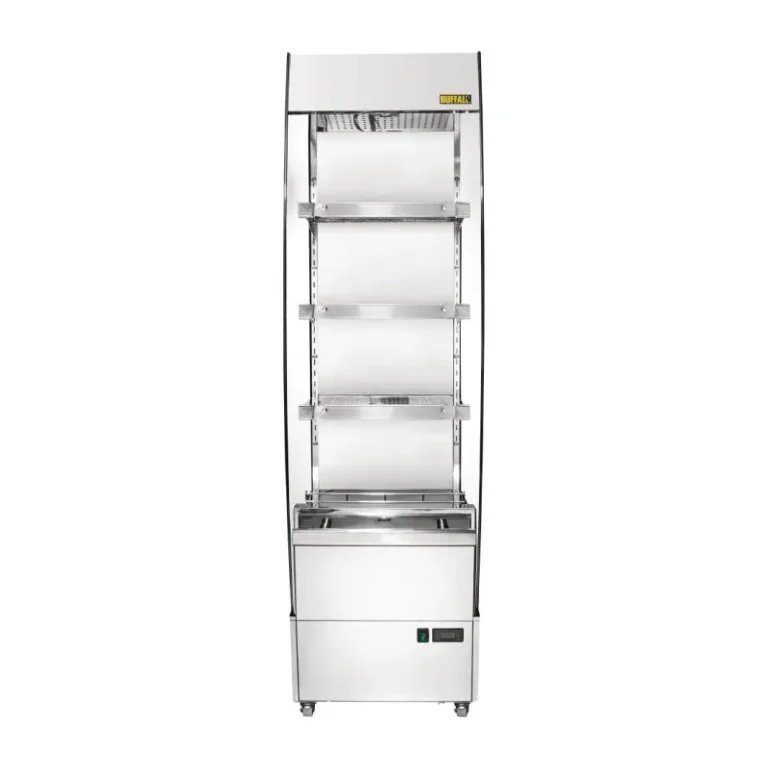 Vitrine libre-service chauffante Buffalo 220 L façade ouverte