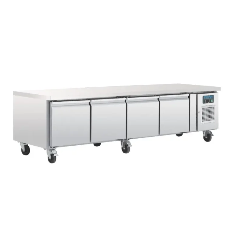 Soubassement réfrigéré positif Polar Série U 4 portes 420L inox