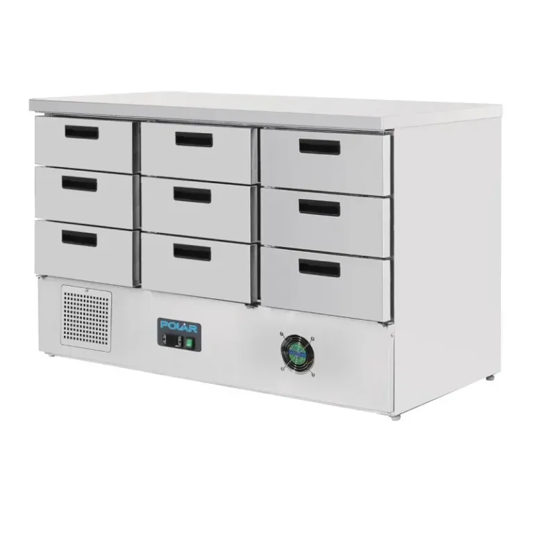 Table réfrigérée positive Polar Série G 9 tiroirs 368L