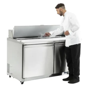 Comptoir de préparation réfrigéré Polar Série U 527L 16 bacs GN
