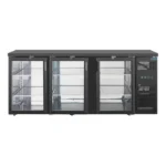 Arrière-bar réfrigéré Polar Série U 355L noir 3 portes vitrées