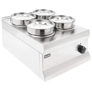 Bain-marie sec Lincat Silverlink 600 inox avec 4 pots et couvercles
