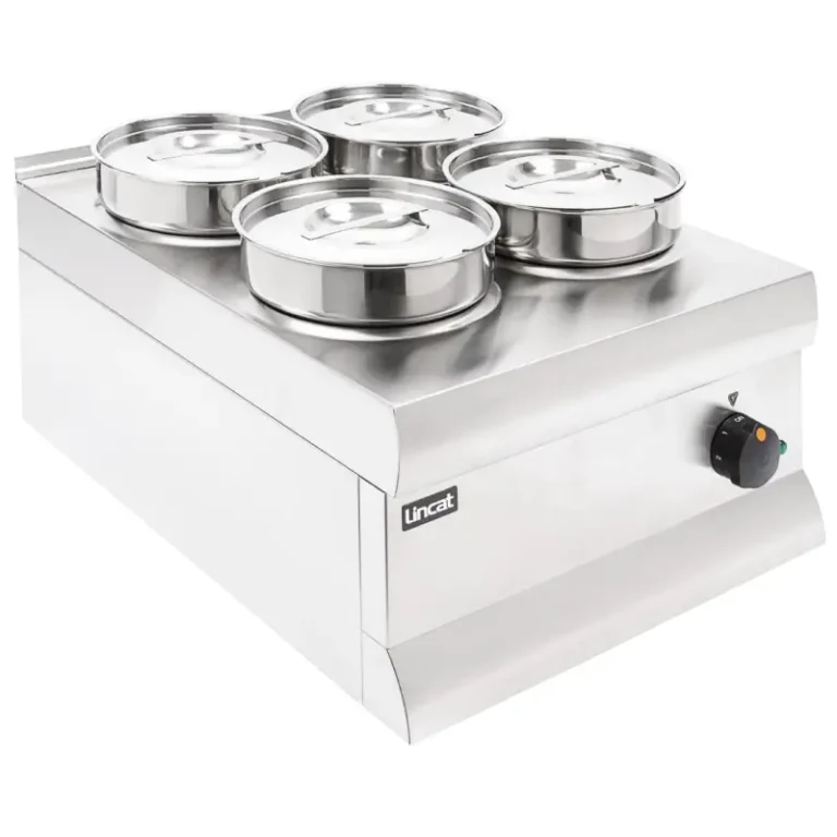 Bain-marie sec Lincat Silverlink 600 inox avec 4 pots et couvercles