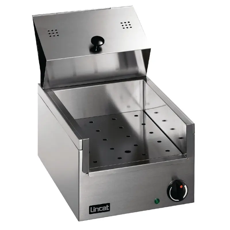 Cuve à frites électrique professionnelle LINCAT Lynx 400 inox avec couvercle à charnière Cuve à frites électrique professionnelle LINCAT Lynx 400 inox avec couvercle à charnière