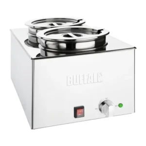Bain-marie Buffalo à deux pots ronds de 5,2 litres