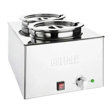 Bain-marie Buffalo à deux pots ronds de 5,2 litres