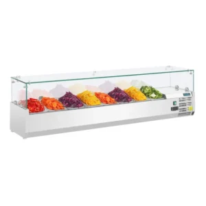 Saladette Polar Série G 1 800 mm vue de face, huit emplacements de bacs GN 1/3
